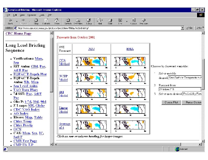 Forecast tools web page 