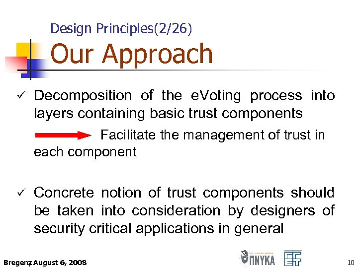 Design Principles(2/26) Our Approach ü Decomposition of the e. Voting process into layers containing