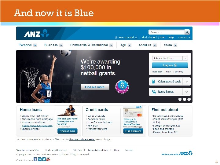 And now it is Blue 15 