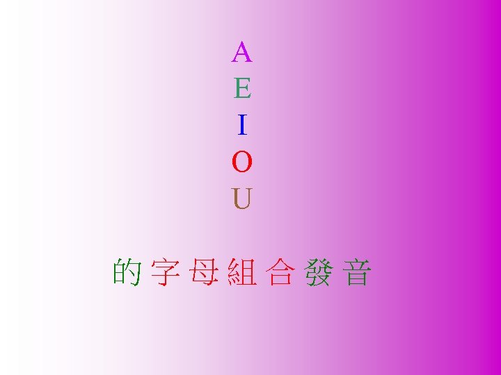 A E I O U 的字母組合發音 