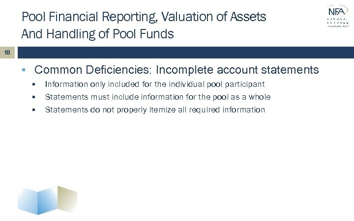 Pool Financial Reporting, Valuation of Assets And Handling of Pool Funds 18 § Common