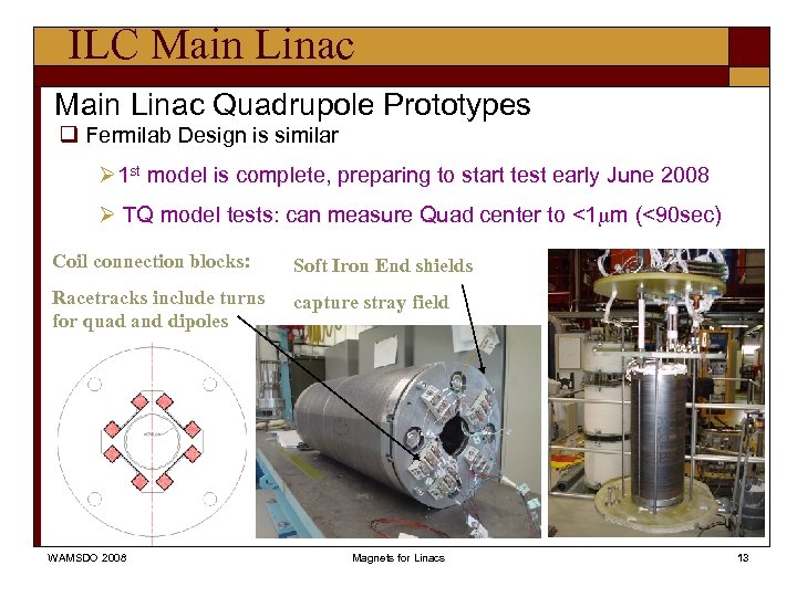 ILC Main Linac Quadrupole Prototypes q Fermilab Design is similar Ø 1 st model
