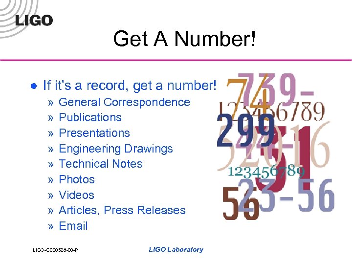 Get A Number! l If it’s a record, get a number! » » »