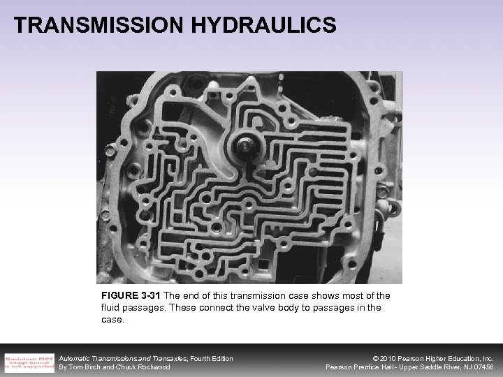 TRANSMISSION HYDRAULICS FIGURE 3 -31 The end of this transmission case shows most of