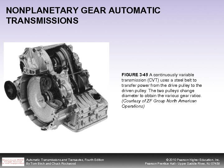 NONPLANETARY GEAR AUTOMATIC TRANSMISSIONS FIGURE 3 -45 A continuously variable transmission (CVT) uses a