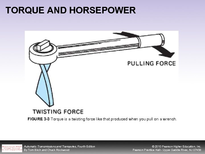 TORQUE AND HORSEPOWER FIGURE 3 -3 Torque is a twisting force like that produced
