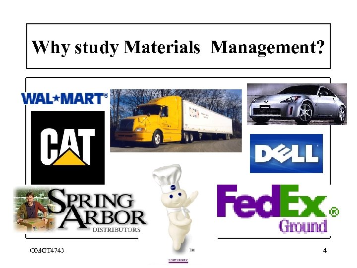 Why study Materials Management? OMGT 4743 4 