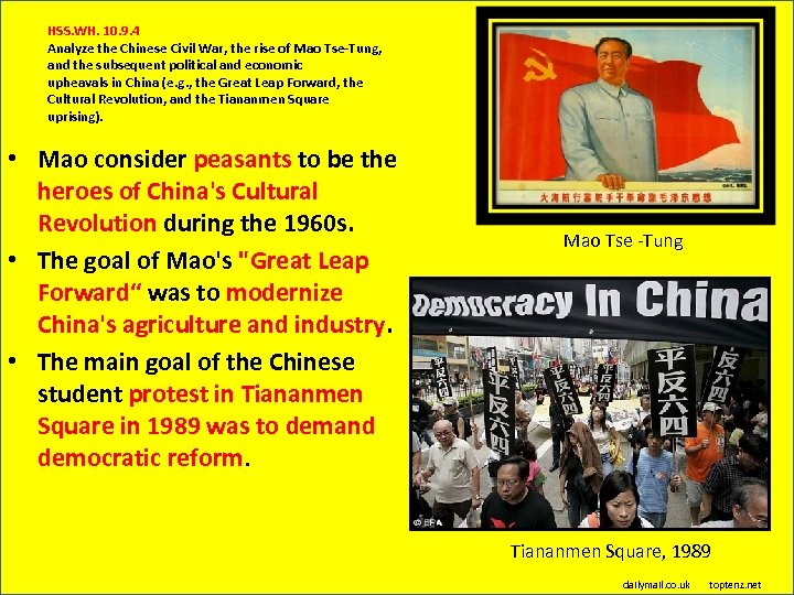 HSS. WH. 10. 9. 4 Analyze the Chinese Civil War, the rise of Mao