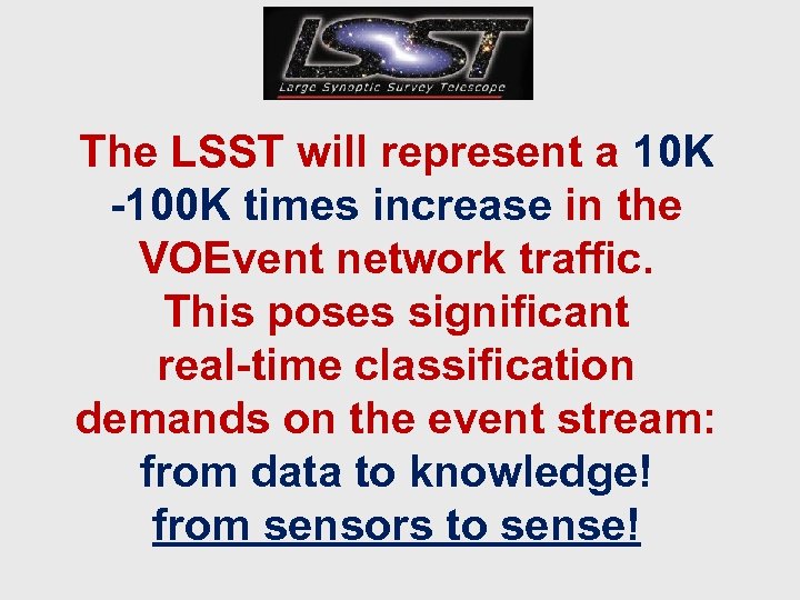 The LSST will represent a 10 K -100 K times increase in the VOEvent