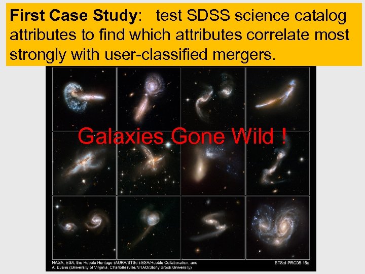 First Case Study: test SDSS science catalog attributes to find which attributes correlate most