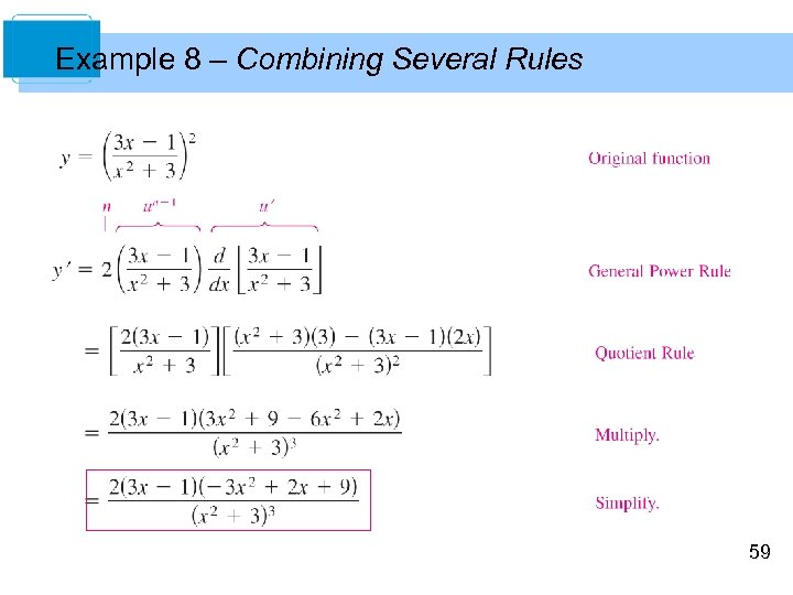 Example 8 – Combining Several Rules 59 