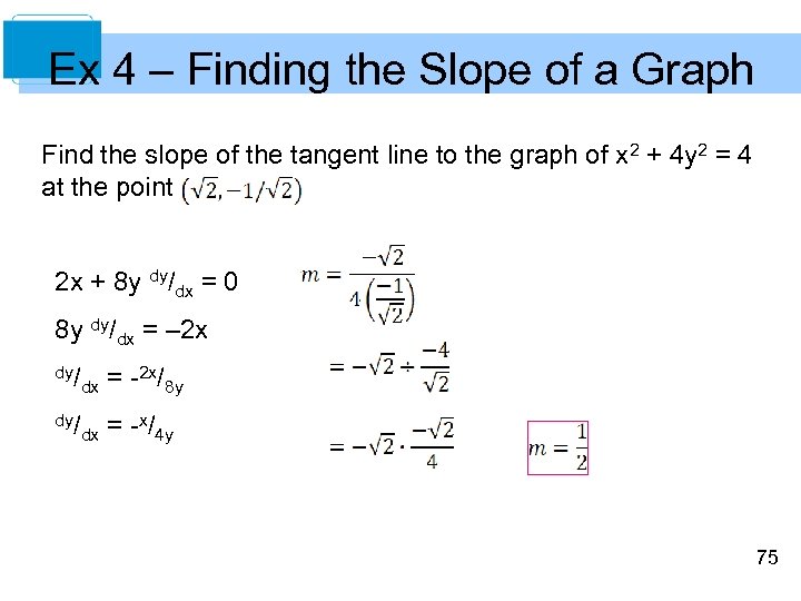 Ex 4 – Finding the Slope of a Graph Find the slope of the