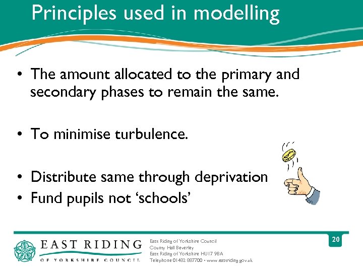 Principles used in modelling • The amount allocated to the primary and secondary phases