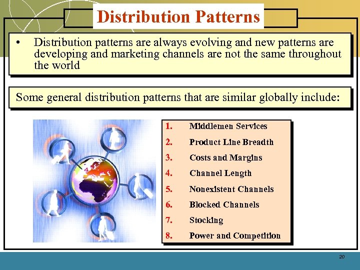 Distribution Patterns • Distribution patterns are always evolving and new patterns are developing and