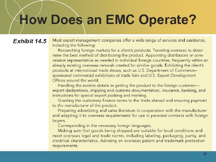 How Does an EMC Operate? Exhibit 14. 5 27 