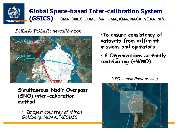 WMO OMM Global Space-based Inter-calibration System (GSICS) CMA, CNES, EUMETSAT, JMA, KMA, NASA, NOAA,