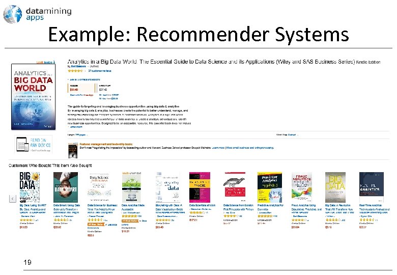 Example: Recommender Systems 19 