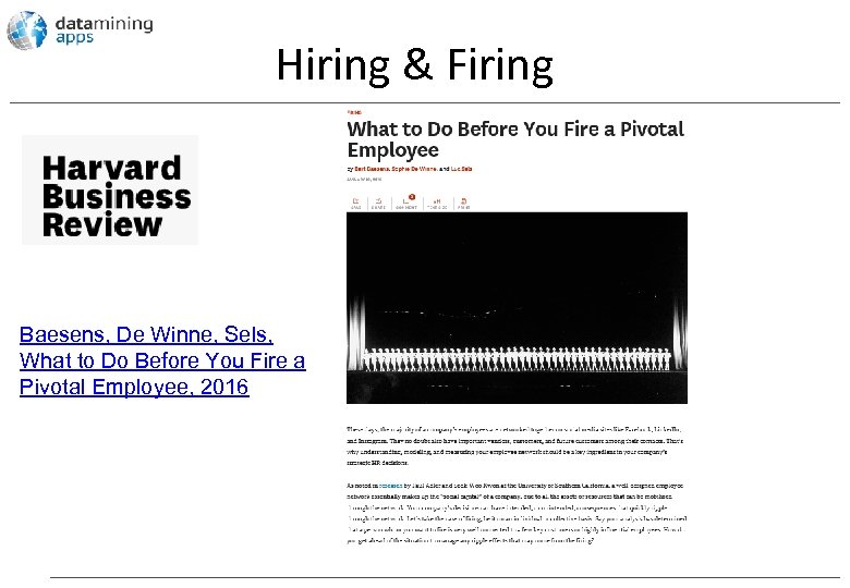 Hiring & Firing Baesens, De Winne, Sels, What to Do Before You Fire a