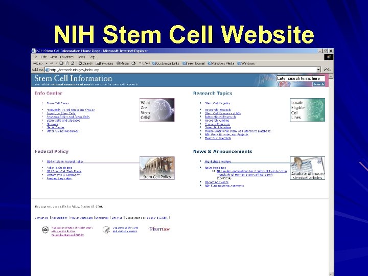 NIH Stem Cell Website 