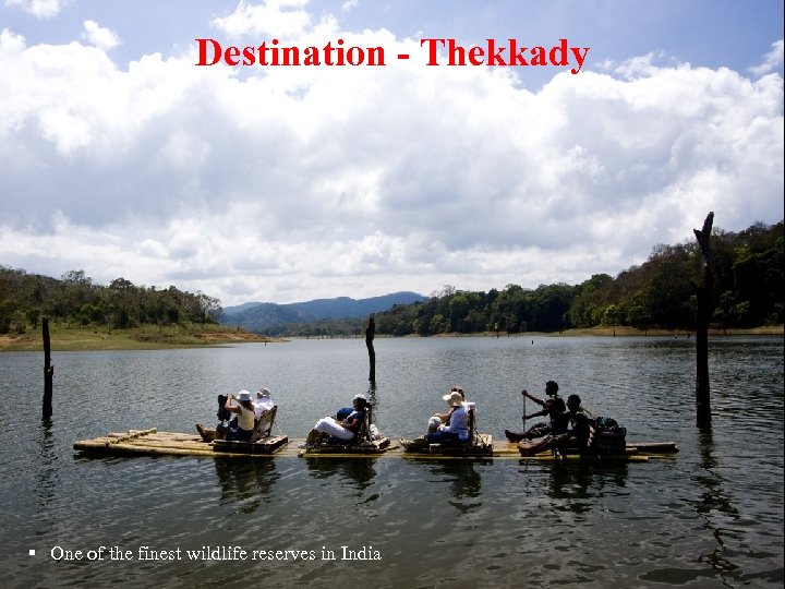 Destination - Thekkady § One of the finest wildlife reserves in India 