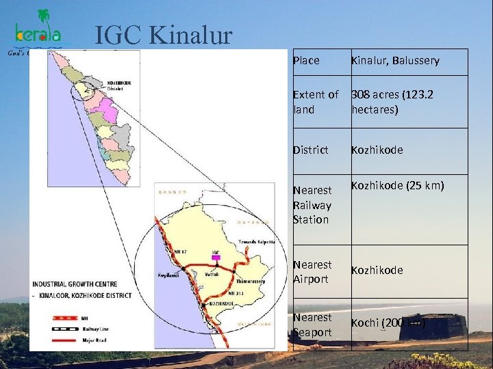 IGC Kinalur Place Kinalur, Balussery Extent of land 308 acres (123. 2 hectares) District