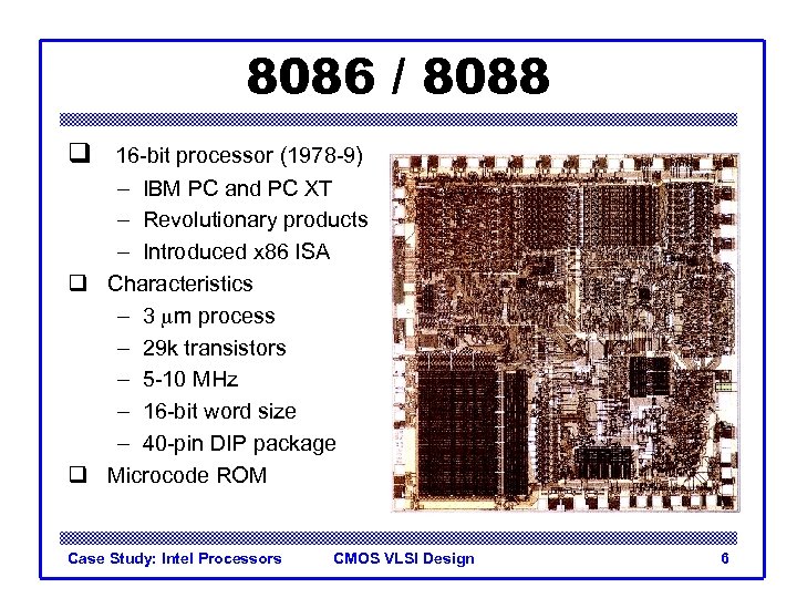 8086 / 8088 q 16 -bit processor (1978 -9) – IBM PC and PC