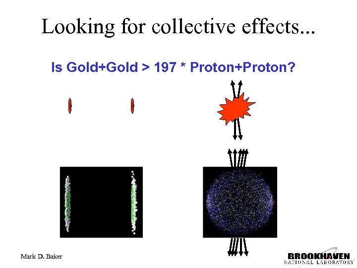 Looking for collective effects. . . Is Gold+Gold > 197 * Proton+Proton? Mark D.