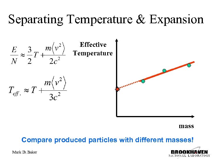 Separating Temperature & Expansion Effective Temperature mass Compare produced particles with different masses! Mark