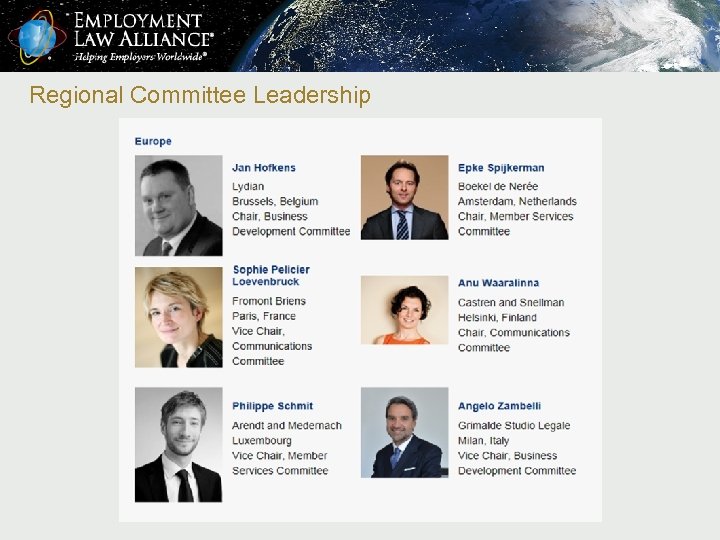 Regional Committee Leadership 
