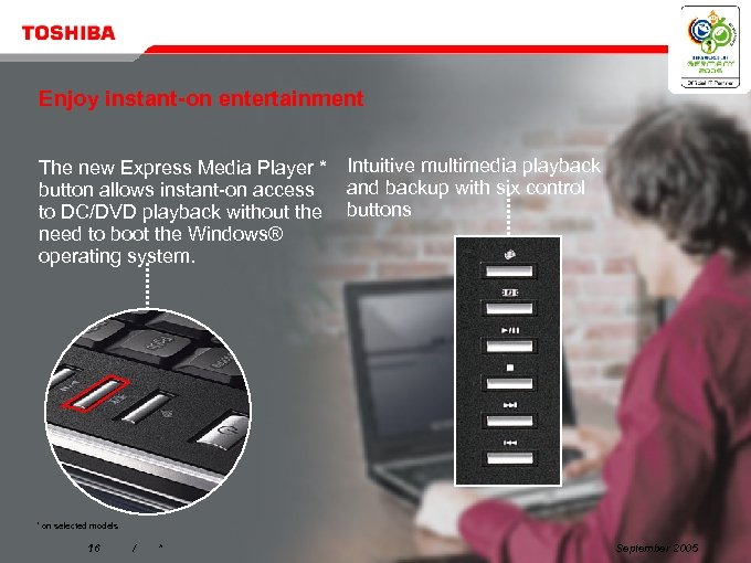 Enjoy instant-on entertainment The new Express Media Player * Intuitive multimedia playback and backup