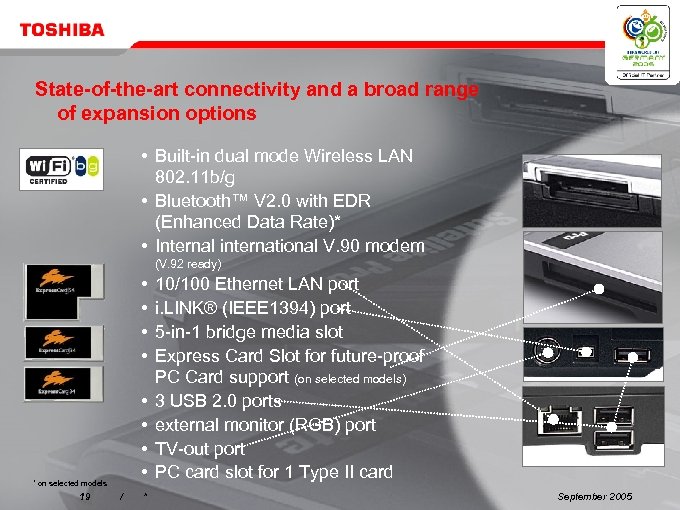 State-of-the-art connectivity and a broad range of expansion options • Built-in dual mode Wireless