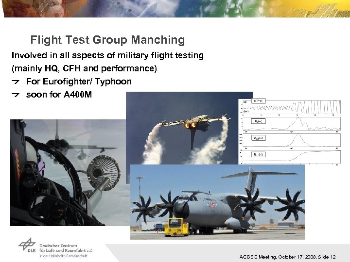 Flight Test Group Manching Involved in all aspects of military flight testing (mainly HQ,
