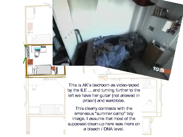 This is AK’s bedroom as video-taped by the ILE. . . and turning further