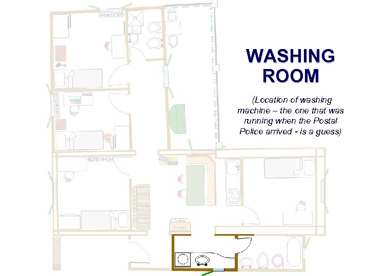 WASHING ROOM (Location of washing machine – the one that was running when the