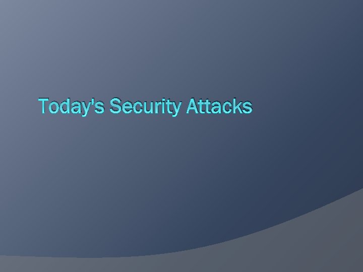 Today's Security Attacks 