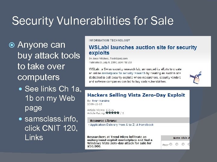 Security Vulnerabilities for Sale Anyone can buy attack tools to take over computers See