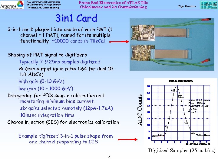 XII International Conference on Calorimetry in High Energy Physics. LHC Commissioning. Front-End Electronics of