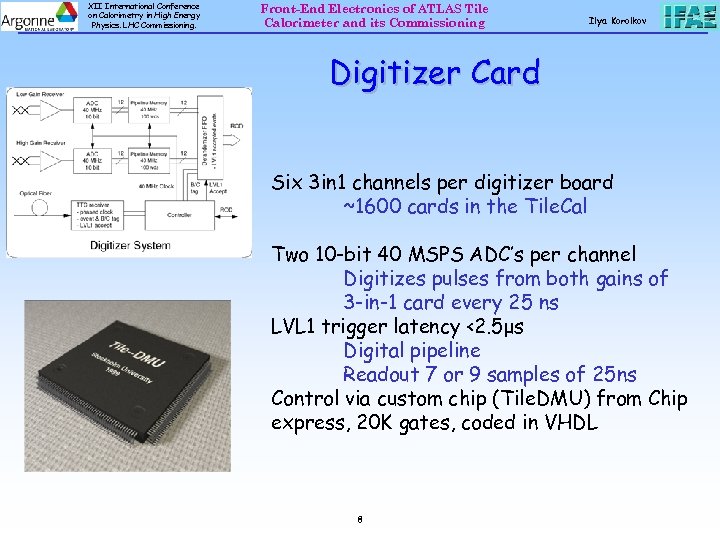 XII International Conference on Calorimetry in High Energy Physics. LHC Commissioning. Front-End Electronics of