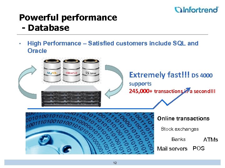 Powerful performance - Database • High Performance – Satisfied customers include SQL and Oracle