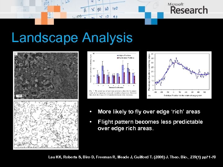 Landscape Analysis • More likely to fly over edge ‘rich’ areas • Flight pattern