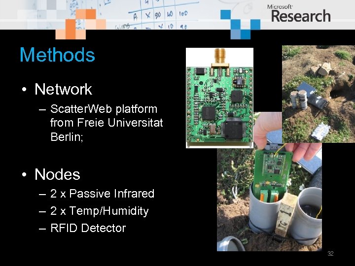 Methods • Network – Scatter. Web platform from Freie Universitat Berlin; • Nodes –