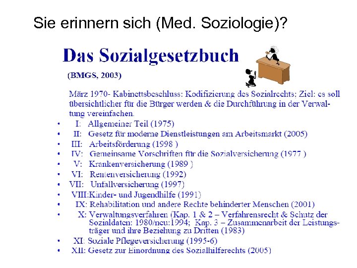 Sie erinnern sich (Med. Soziologie)? 