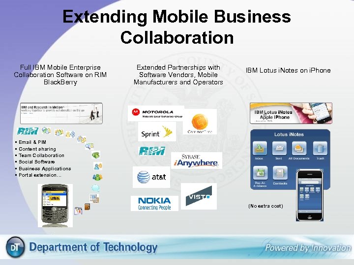 Extending Mobile Business Collaboration Full IBM Mobile Enterprise Collaboration Software on RIM Black. Berry