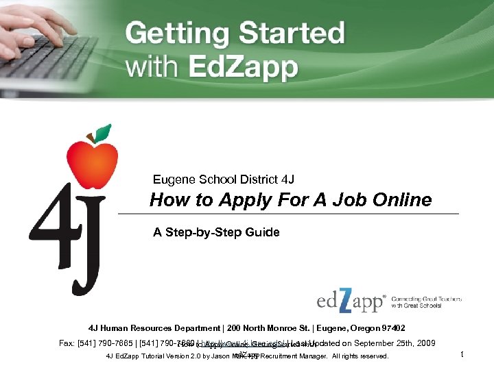 Eugene School District 4 J How to Apply For A Job Online A Step-by-Step