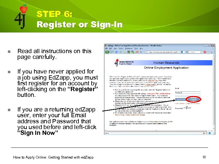 STEP 6: Register or Sign-In n Read all instructions on this page carefully. n