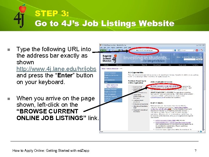 STEP 3: Go to 4 J’s Job Listings Website n Type the following URL