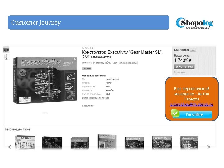 Customer journey Ваш персональный менеджер – Антон Терехов a. terekhov@fivebirds. ru 