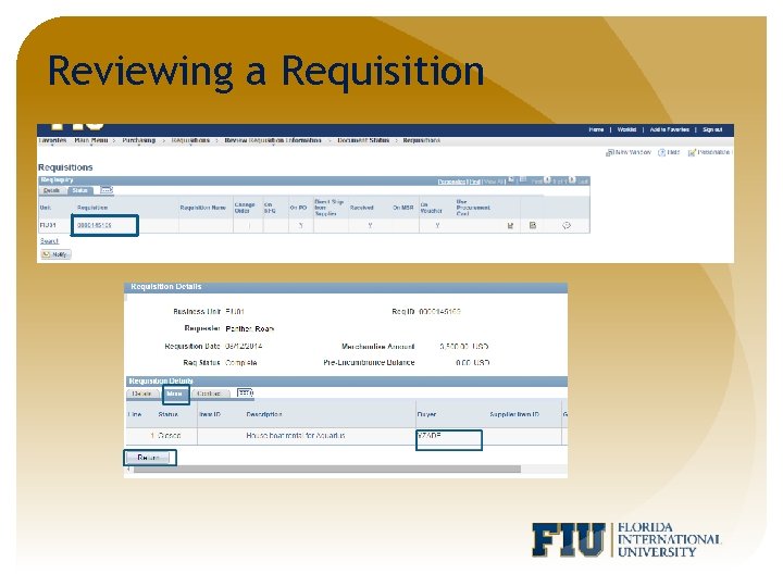 Reviewing a Requisition 