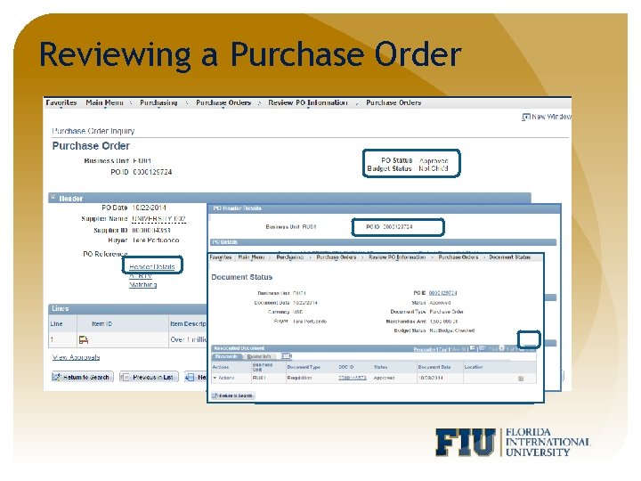 Reviewing a Purchase Order 