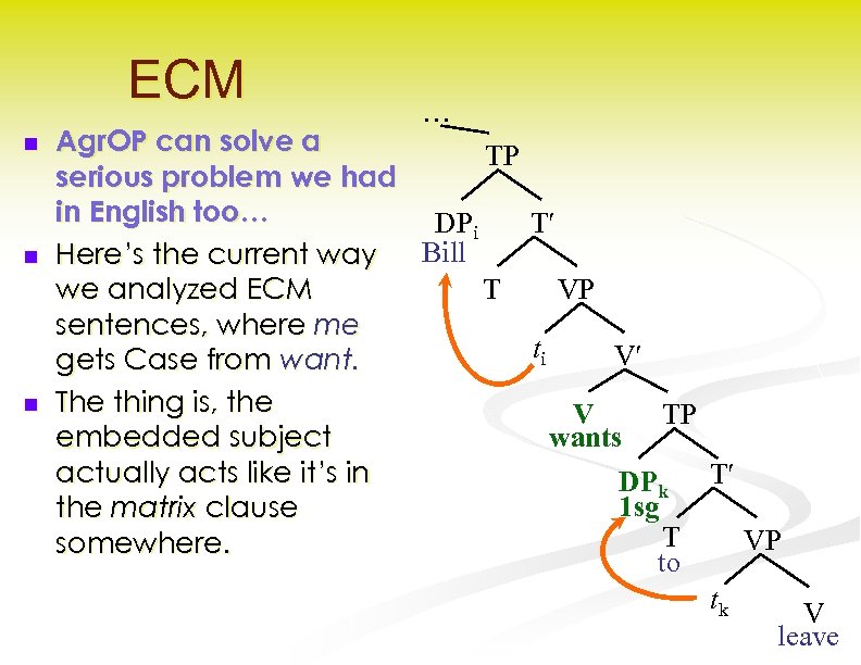 ECM n n n … Agr. OP can solve a TP serious problem we